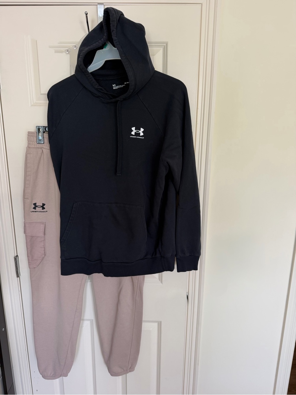 Under Armour Black Hoodie with Dusty Pink Joggers Set